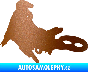 Samolepka Motorka 028 levá motokros měděná metalíza