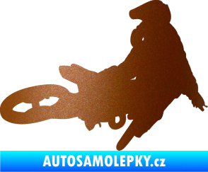 Samolepka Motorka 028 pravá motokros měděná metalíza