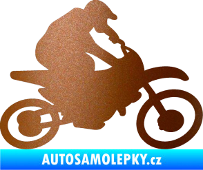 Samolepka Motorka 031 pravá motokros měděná metalíza
