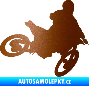 Samolepka Motorka 034 pravá motokros měděná metalíza