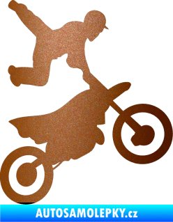 Samolepka Motorka 036 pravá motokros freestyle měděná metalíza
