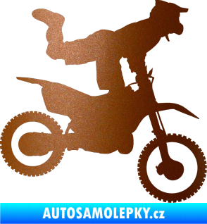 Samolepka Motorka 038 pravá motokros freestyle měděná metalíza