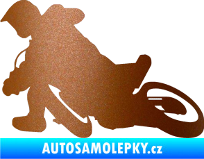 Samolepka Motorka 039 levá motokros měděná metalíza