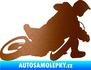 Samolepka Motorka 039 pravá motokros měděná metalíza