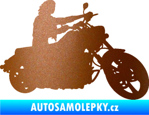 Samolepka Motorka 050 pravá měděná metalíza
