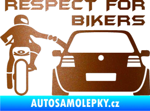 Samolepka Motorkář 008 respect for bikers nápis měděná metalíza