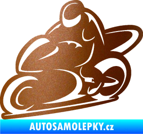 Samolepka Motorkář 011 levá měděná metalíza