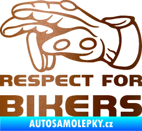 Samolepka Motorkář 014 levá respect for bikers měděná metalíza