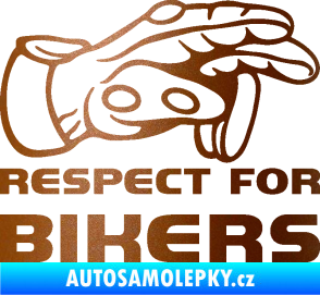 Samolepka Motorkář 014 pravá respect for bikers měděná metalíza