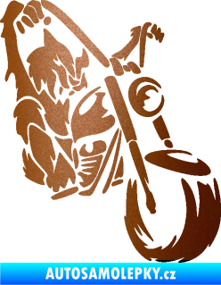 Samolepka Motorkář 015 pravá harley měděná metalíza