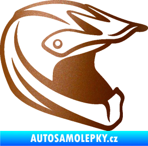 Samolepka Motorkářská helma 001 pravá měděná metalíza
