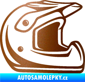 Samolepka Motorkářská helma 002 pravá měděná metalíza