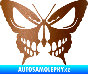 Samolepka Motýl 017 lebka měděná metalíza