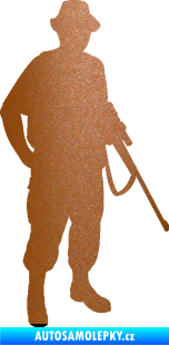 Samolepka Myslivec 004 pravá měděná metalíza