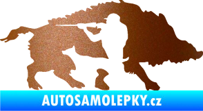 Samolepka Myslivost 006 pravá divoké prase měděná metalíza