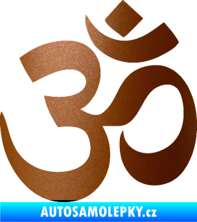 Samolepka Náboženský symbol Hinduismus Óm 001 měděná metalíza