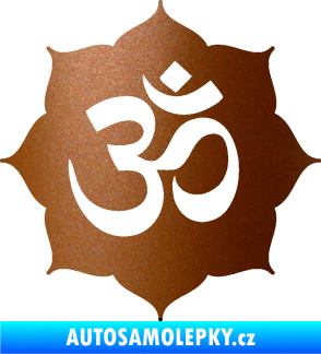 Samolepka Náboženský symbol Hinduismus Óm 002 měděná metalíza