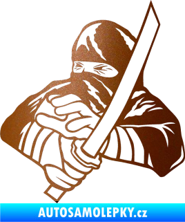 Samolepka Ninja silueta levá měděná metalíza