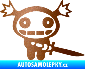 Samolepka Ninja zombie girl pravá měděná metalíza