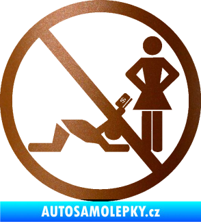 Samolepka No free money měděná metalíza