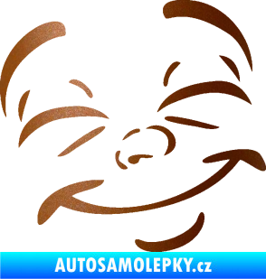 Samolepka Obličej 004 pravá šťastný měděná metalíza