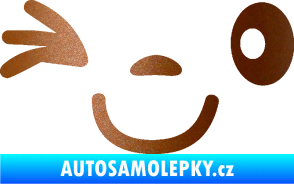 Samolepka Obličej 008 levá mrkající měděná metalíza
