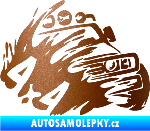 Samolepka Off Road 002 pravá 4x4 měděná metalíza