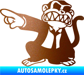 Samolepka Opičák JDM levá měděná metalíza