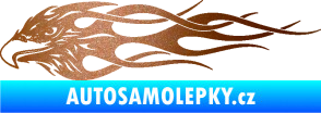 Samolepka Orel 016 levá v plamenech měděná metalíza