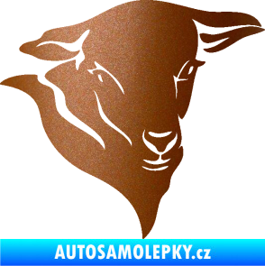 Samolepka Ovce 001 pravá hlava měděná metalíza