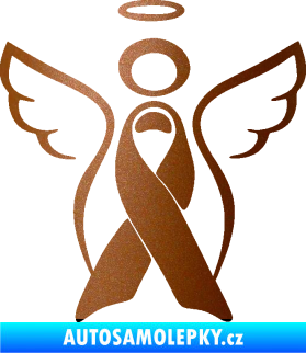 Samolepka Památeční andělíček memory měděná metalíza