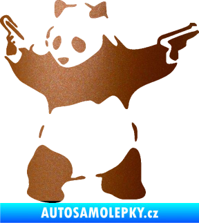 Samolepka Panda 007 levá gangster měděná metalíza