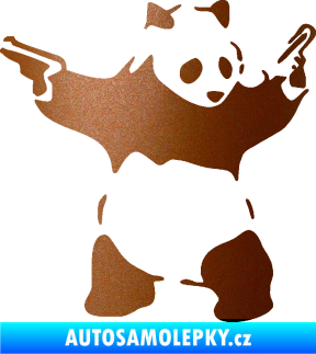 Samolepka Panda 007 pravá gangster měděná metalíza