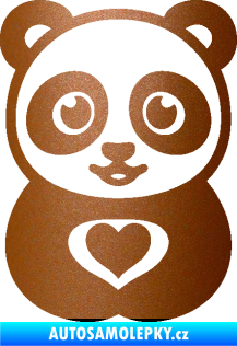 Samolepka Panda 008 roztomilá měděná metalíza
