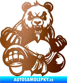 Samolepka Panda 012 levá Kung Fu bojovník měděná metalíza