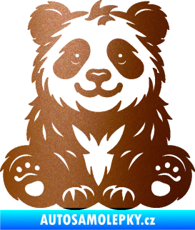 Samolepka Panda 013 pravá spokojená měděná metalíza
