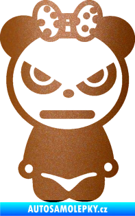 Samolepka Panda girl měděná metalíza