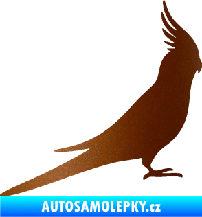 Samolepka Papoušek 002 pravá měděná metalíza