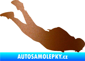 Samolepka Parašutista 003 pravá skok z letadla měděná metalíza