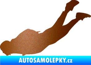 Samolepka Parašutista 003 levá skok z letadla měděná metalíza
