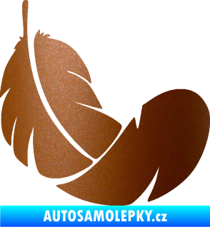 Samolepka Peříčko 008 pravá měděná metalíza