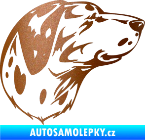 Samolepka Pes 002 pravá Dalmatin měděná metalíza