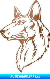Samolepka Pes 019 levá měděná metalíza