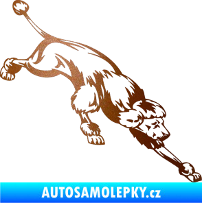 Samolepka Pes 022 pravá Pudl měděná metalíza