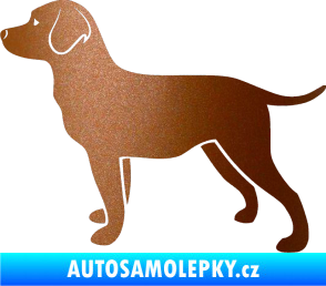 Samolepka Pes 062 levá Labrador měděná metalíza