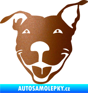 Samolepka Pes 072 levá Pitbull měděná metalíza
