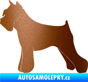 Samolepka Pes 091 levá Knírač měděná metalíza
