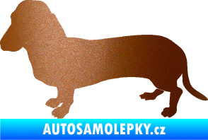 Samolepka Pes 094 levá Baset měděná metalíza