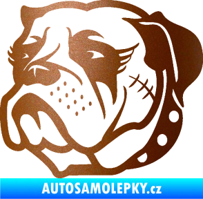 Samolepka Pes 097 levá Buldok měděná metalíza