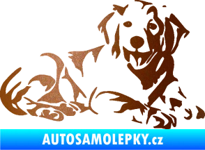Samolepka Pes 106 pravá Retrívr měděná metalíza